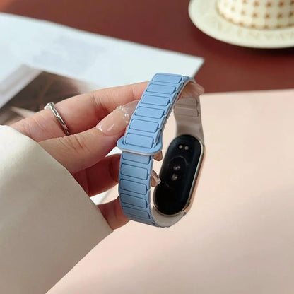Magnetic Silicone Strap for Xiaomi Mi Band 10 9 8, Replacement Smart Bracelet, Silicone Sports Strap