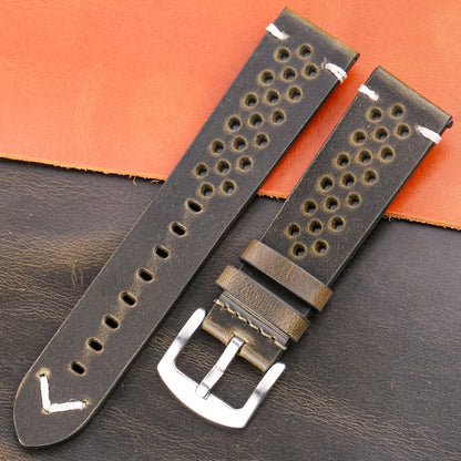 Bracelet de montre respirant en cuir véritable à dégagement rapide, 18mm-24mm, bracelet en cuir de vache disponible, noir, vert, marron, jaune, unisexe