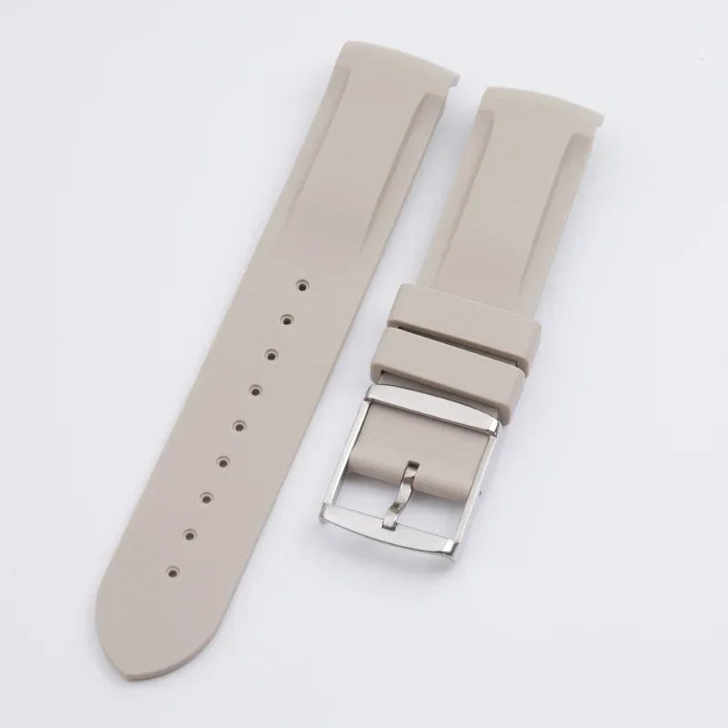 Nuovo cinturino in gomma morbida da 20 mm con estremità ricurve per Omega Strap Joint Moonswatch Constellation, bracciale sportivo impermeabile con fibbia ad ardiglione