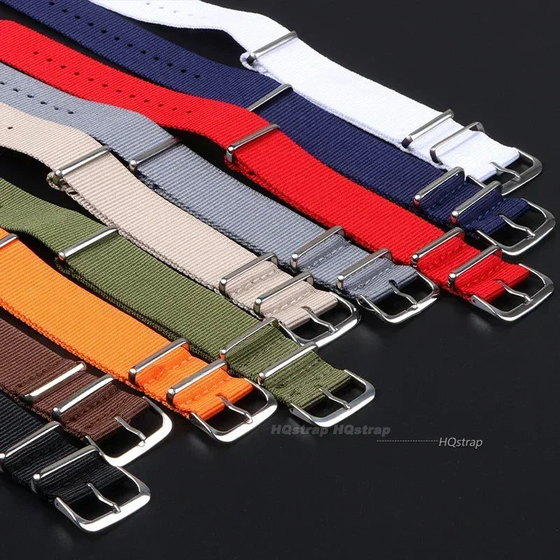 16mm 18mm 20mm 22mm bracelet de sport militaire en Nylon tissu en Nylon accessoires de ceinture bandes de boucle de ceinture bracelet de montre noir pour Omega pour Seiko