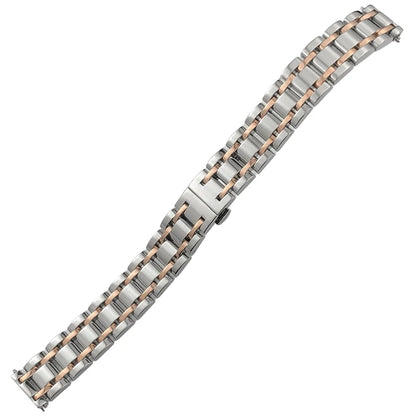 Cinturino per orologio in acciaio inossidabile 316L, 15/17mm, per orologio da donna Longines L5.512 L5.255, argento, oro rosa, con strumento di regolazione gratuito