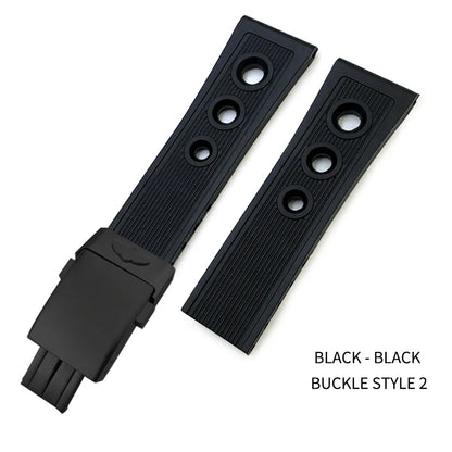 Bracelet de montre en caoutchouc de Silicone, 19mm 20mm 21mm 22mm 23mm 24mm, adapté au bracelet de montre Breitling Avenger Heritage Superocean Tudor Longines