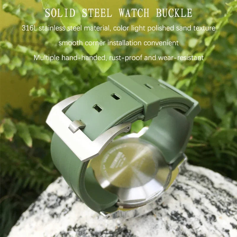 Bracelet de montre en caoutchouc naturel à extrémités courbes, 24mm, pour Panerai LUMINOR PAM00357 00111 01312, bracelet de montre en Silicone, outils gratuits