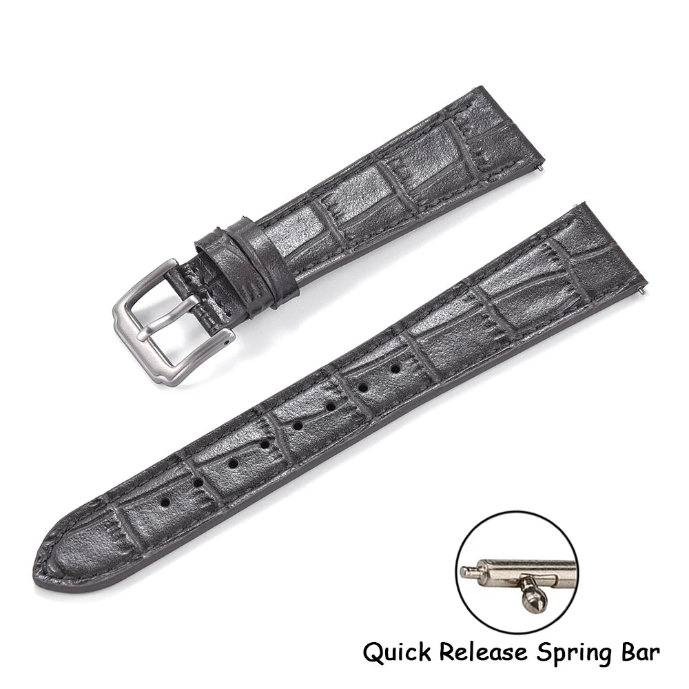 16/18/19/20/21/22mm Cinturino per orologio in pelle con motivo a fiamma Cinturino per orologio in pelle a sgancio rapido da donna e uomo per bracciale Omega Seiko Cartier