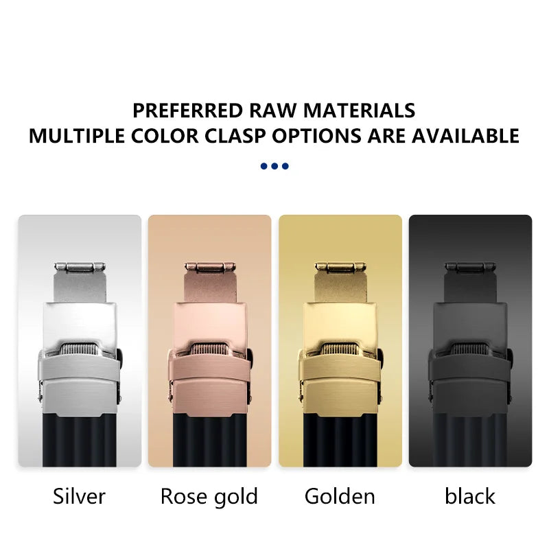 Bracelet en caoutchouc 18mm 20mm 22mm 24mm, Bracelet de Sport étanche en Silicone à dégagement rapide pour Bracelet Seiko, accessoires de montres