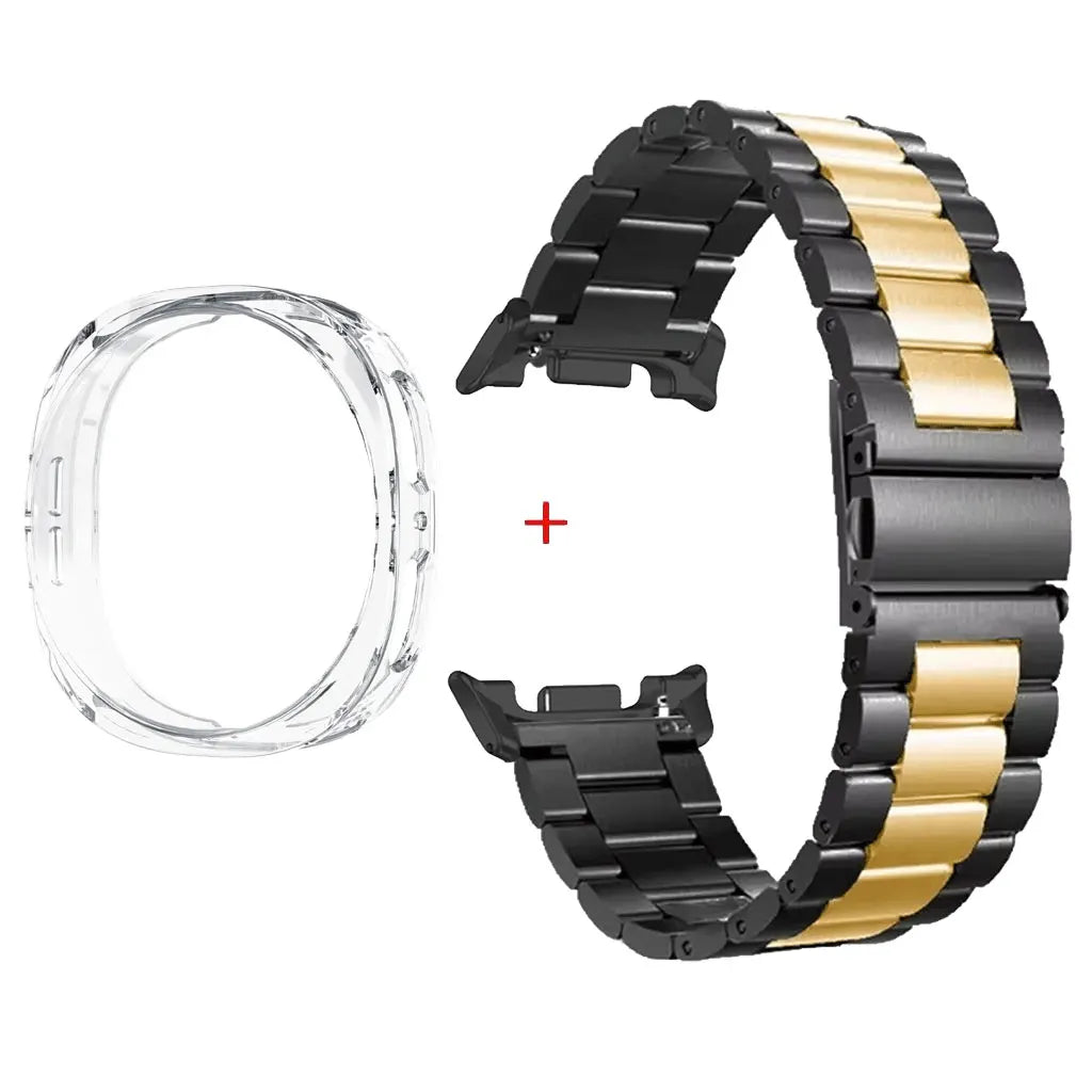 Stainless Steel Watch Band + Case for Samsung Galaxy Watch 8 40mm 44mm, Full Cover Metal Strap