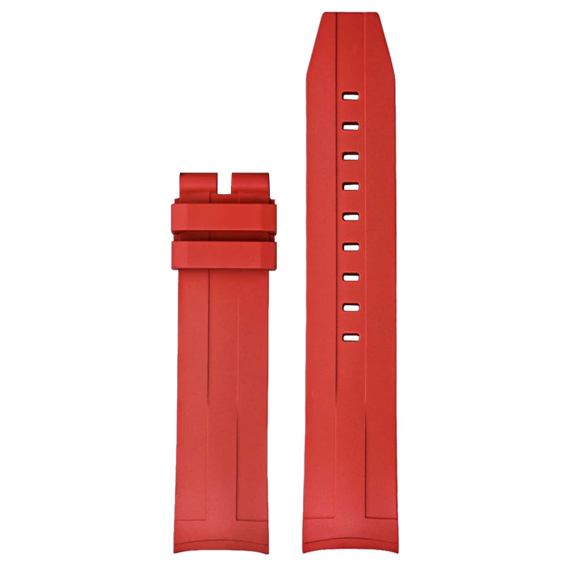 Bracelet de montre à extrémité incurvée en fluorocarbone FKM, 21mm, pour Tissot Seastar T120, en caoutchouc souple, résistant à la chaleur, pour hommes, Bracelet de plongée