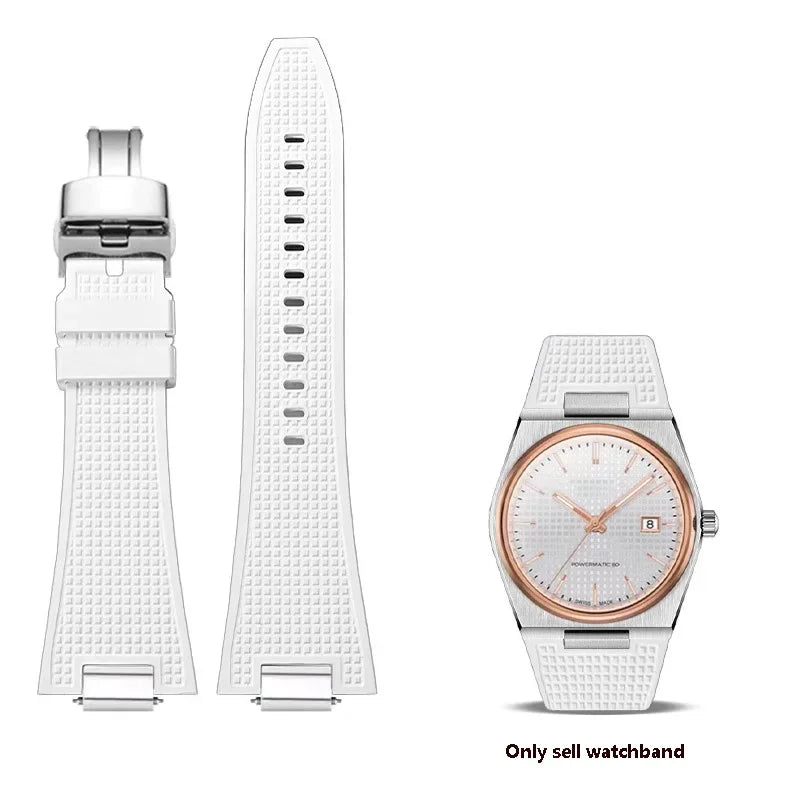 Bracelet de montre en Silicone à dégagement rapide 27mm pour Tissot PRX T137.407 T137.410, Bracelet de montre en caoutchouc fluoré de haute qualité pour hommes