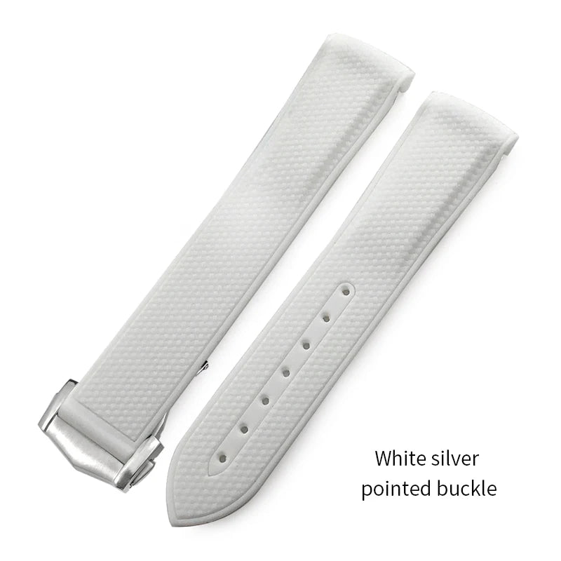Cinturino per orologio in caucciù naturale per Omega Seam84, cinturino in silicone, cinturino morbido, bianco, rosa, marrone, colorato, 19mm, 20mm, 18mm