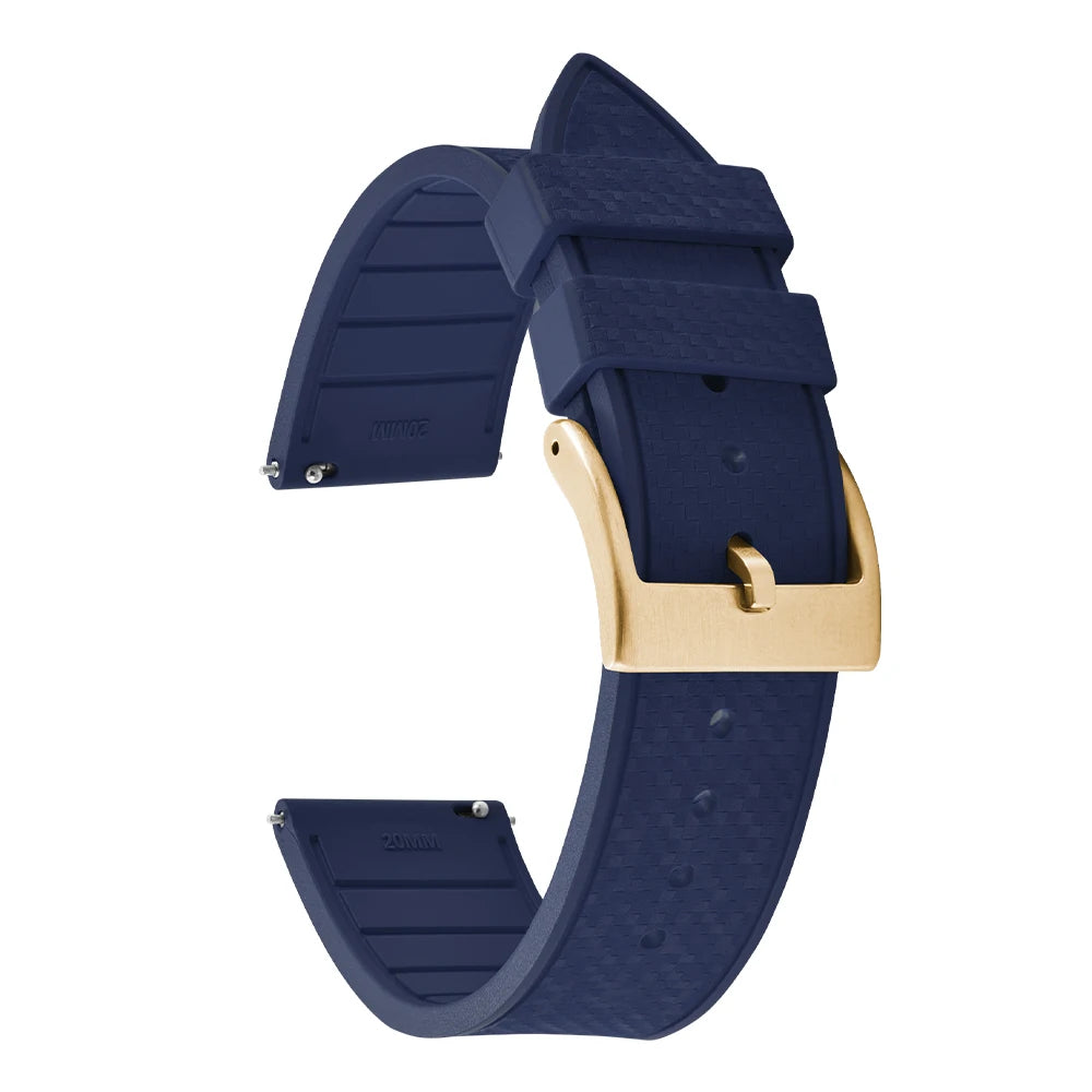 20MM 22MM supprime des bracelets de montre en caoutchouc fluoroélastomère/FKM mosaïque pour hommes femmes-bracelet de Sport étanche de remplacement à dégagement rapide