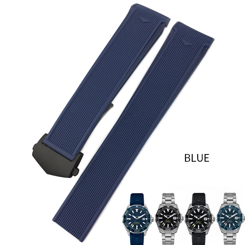 Bracelet de montre en caoutchouc et Silicone, 20mm 22mm, adapté à Tag Heuer CARRERA AQUARACER 300 500 WAY201A WAY211C, accessoires de montre de plongée