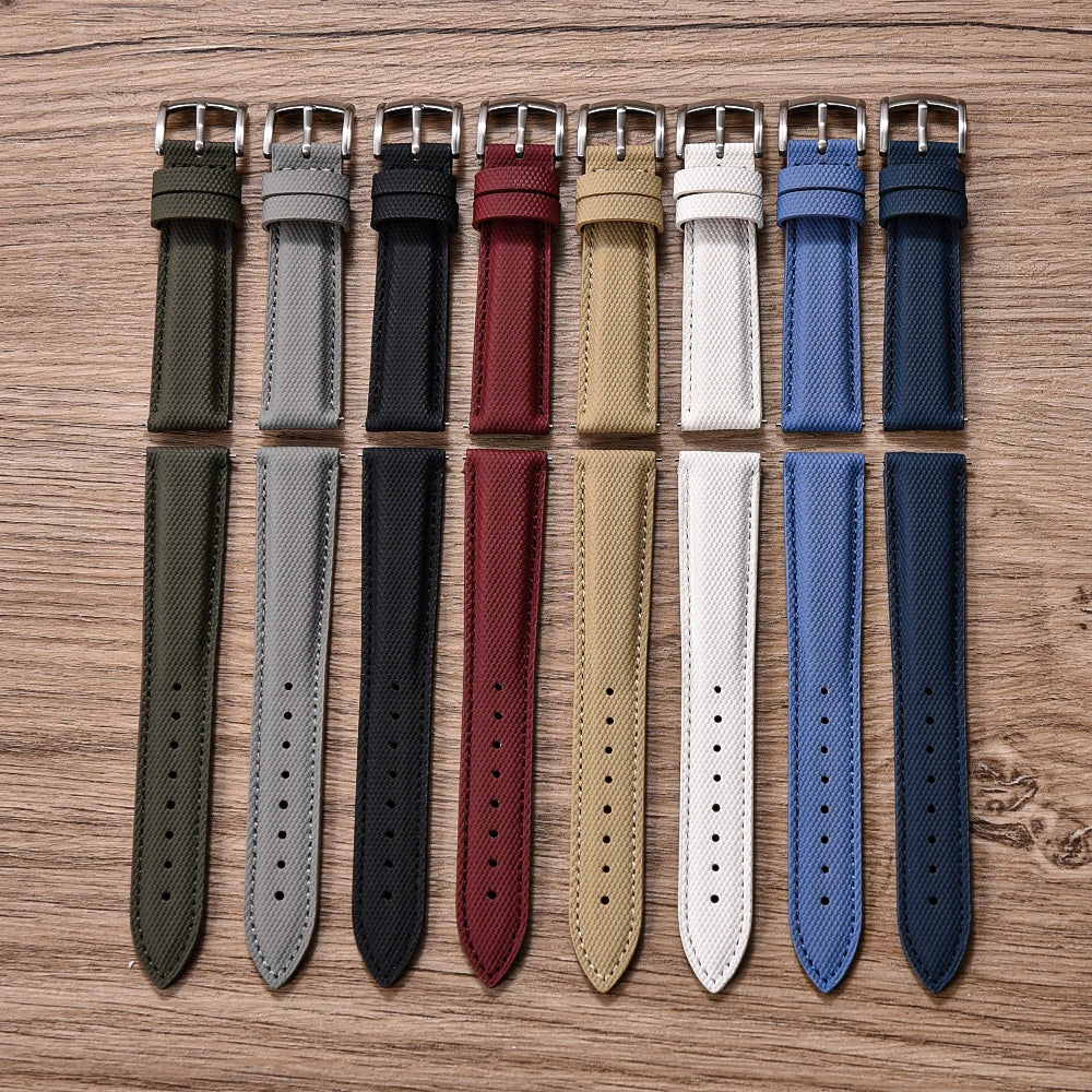 New Sailcloth Coated Sport Watch Strap 18/19/20/22mm Quick Release Waterproof Wristband for Huawei/Samsung Smartwatch Accessories