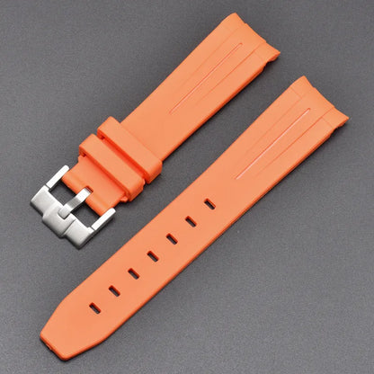 Curved End Rubber Strap for MoonSwatch, 20mm, for Men and Women, Waterproof Sport Watch Band