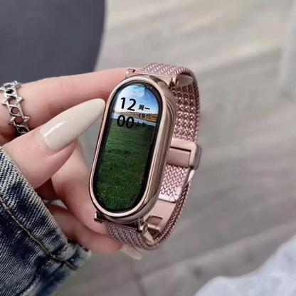 Stainless Steel Bracelet for Miband 9 10 8 NFC for Xiaomi Watch, Replacement Magnetic Metal Strap, Smartwatch Accessories