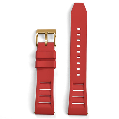Bracelet de montre en caoutchouc FKM 20mm 22mm, souple, étanche, pour Huawei, Samsung, Seiko, Omega, avec attache rapide