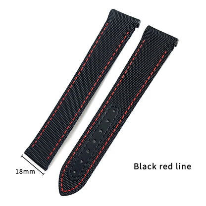 Bracelet de montre en tissu nylon de haute qualité avec base en cuir, adapté à Omega Seamaster Diver 300M AT150 Aqua Terra |   19 mm 20 mm 21 mm