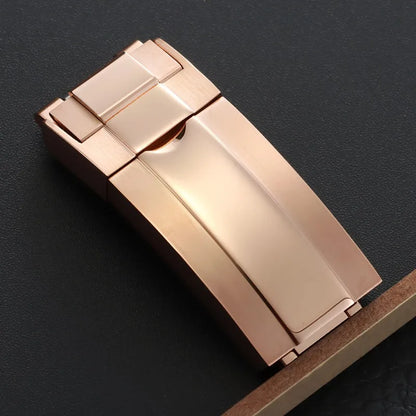 For Rolex Submariner Oysterflex Daytona GMT 9mm 16mm Stainless Steel Double Security Folding Watch Buckle Clasps Solid Watch Button