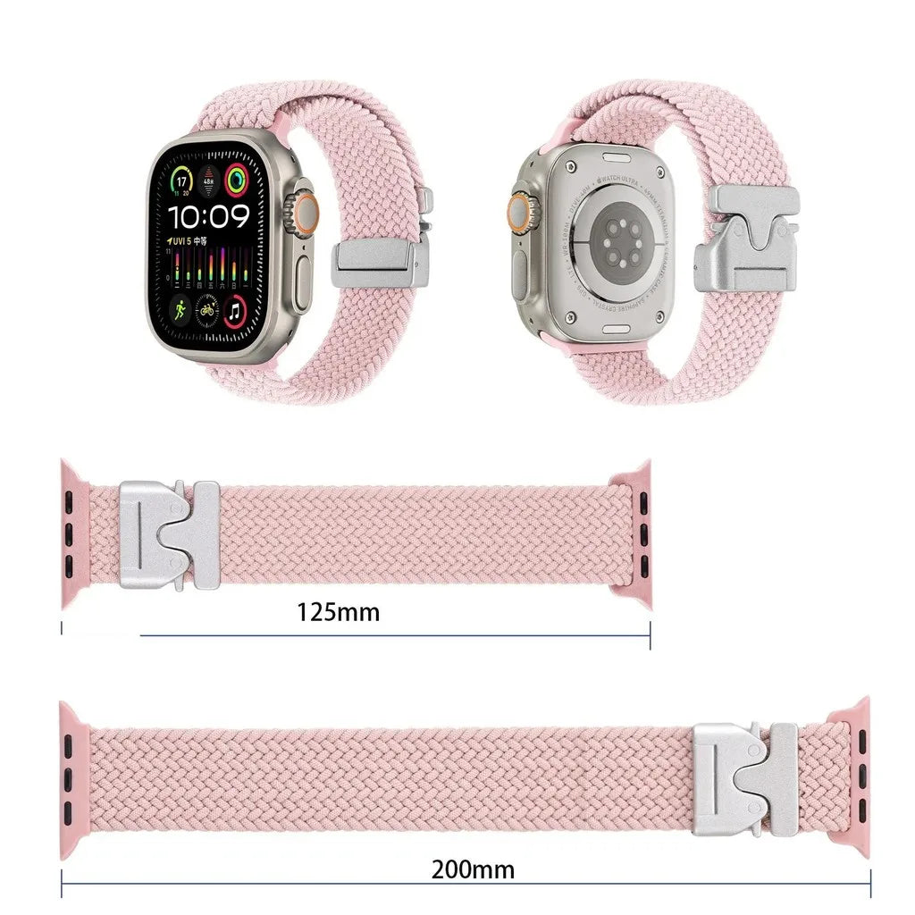 Nylon Solo Loop Bracelet for Apple Watch 46mm 44mm 45mm 42mm 40mm 38mm 41mm Ultra2 49mm iWatch Series 10 9 SE 8 7 6 5 4