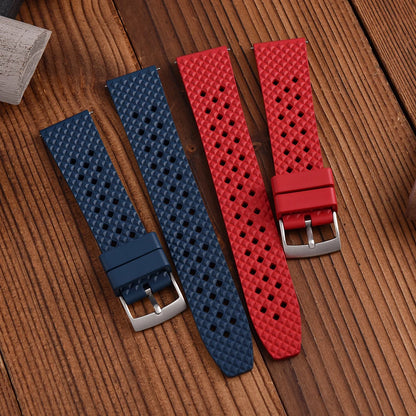 STAPELP breathable fluoroelastomer watch strap 20mm 22mm waterproof diving quick release fluororubber FKM bracelet