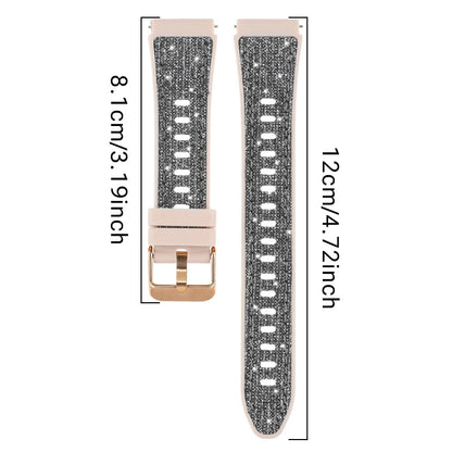 Cinturino in silicone glitterato da 18mm per Huawei Watch GT6/5/4, compatibile con 41mm, cinturino casual da donna, delicato sulla pelle, comodo e traspirante