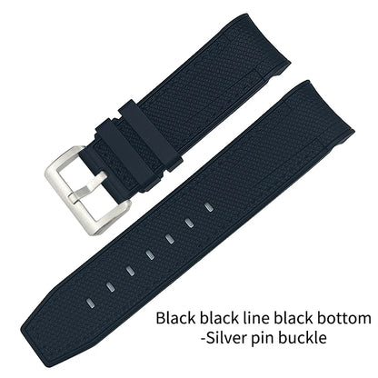 Cinturino per orologio in gomma intrecciata, 23mm 22mm, per Blancpain Fifty Fathoms 5000 5015, nero, blu, in morbido silicone, nuovo