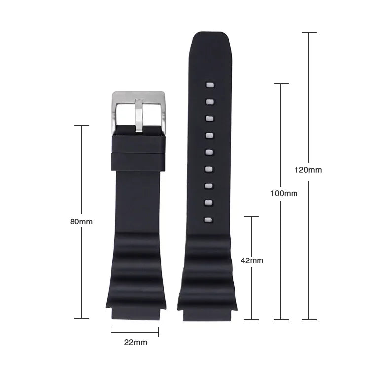 Bracelet de montre en Silicone, 20mm 22mm, pour Rolex SUBMARINER, étanche, pour plongée, Seiko SKX007 SRP777J1, Bracelet de sport pour citoyen