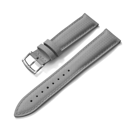STAPELP – Fabric Sailcloth Strap, 18mm, 19mm, 20mm, 22mm, Top FKM + Leather Base, Textured Rubber Watch Straps, Quick Release Pin Buckle