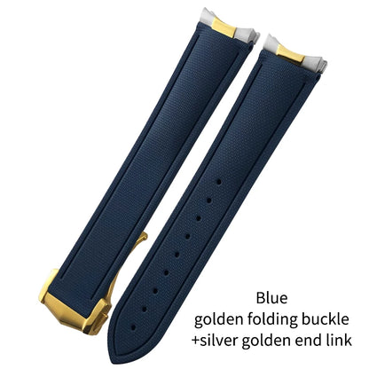 Cinturino per orologio flessibile in gomma fluorurata FKM di alta qualità, 20/21 mm, cinturino per orologio da immersione per Omega Aqua Terra Seamaster 300 Rolex GMT Submariner