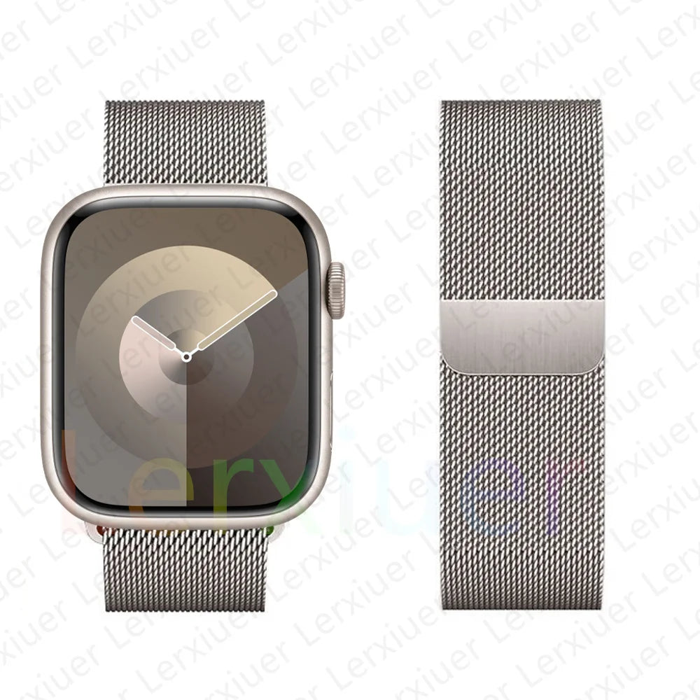 Milanese Loop for Apple Watch Band 46mm 44mm 45mm 40mm 42mm 41mm 38mm 49mm iWatch Bracelet Series 10 Ultra 2 9 8 SE 7 6 5 Bands