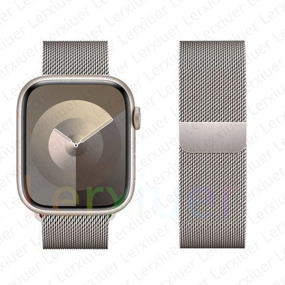 Milanese Loop for Apple Watch Band 46mm 44mm 45mm 40mm 42mm 41mm 38mm 49mm iWatch Bracelet Series 10 Ultra 2 9 8 SE 7 6 5 Bands