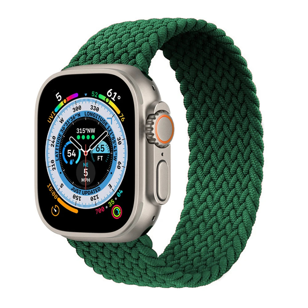 Bracelet tressé Solo Loop pour Apple Watch, 46mm 44mm 40mm 45mm 41mm 42mm, Correa, iWatch Series 11 10 9 SE 8 7 6 5 4 3