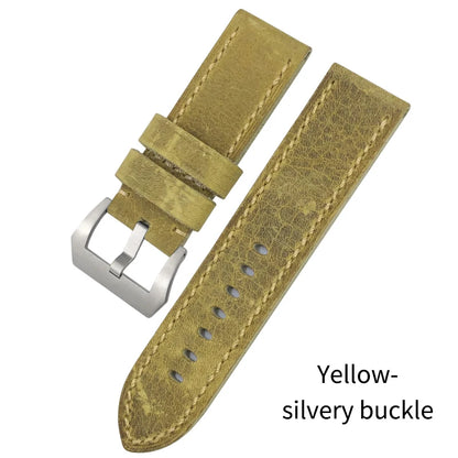 Cinturino per orologio in pelle bovina fatto a mano, 26mm, ricambio per Panerai LUMINOR, fibbia subacquea in acciaio, attrezzi di alta qualità