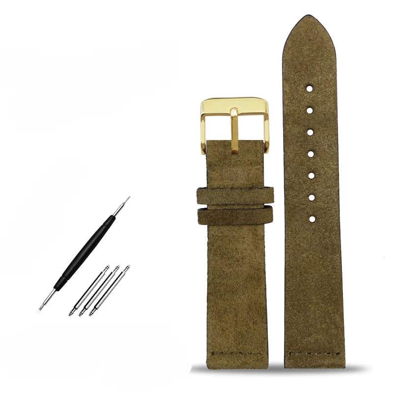 Cinturino in vera pelle per orologio Tissot SeAT M, camoscio amichevole, cinturino per orologio Citizen, cinturino morbido, verde, nero, marrone, grigio, 16mm, 18mm, 20mm, 22mm