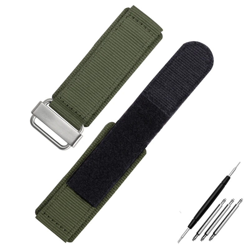 Nylon Watch Strap for Breitling Bell & Ross BR-01 BR-03 Men's Thickened Nylon Watchband Erria Hook Loop Fastening Woven Belt 22mm 24