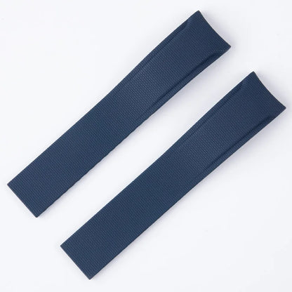 Cinturino per orologio in gomma FKM con estremità curve a sgancio rapido CTS 20/21/22 mm, dimensione regolabile, fibbia deployante, per Omega, Mido, Seiko, IWC, S