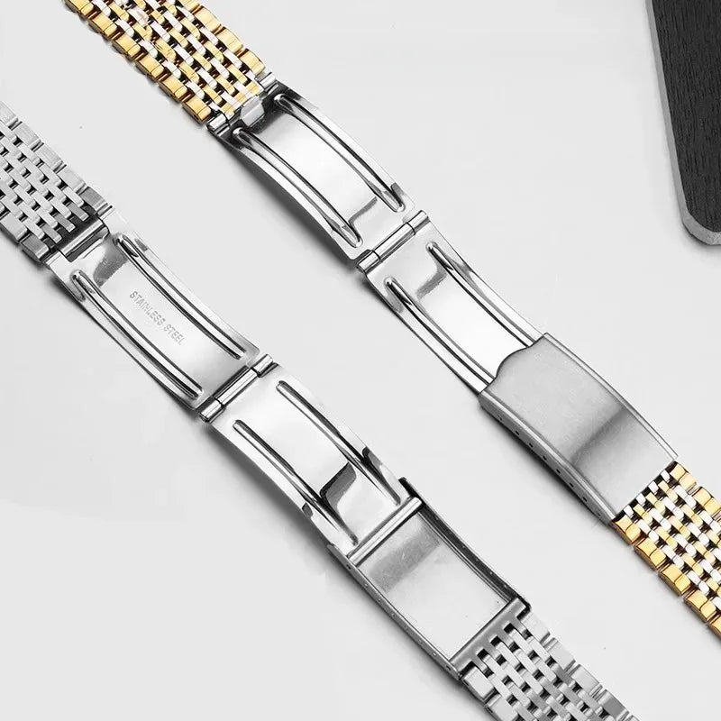 New 18mm 19mm 20mm Solid Rice Bead Stainless Steel Watch Band OMEGA Bracelet