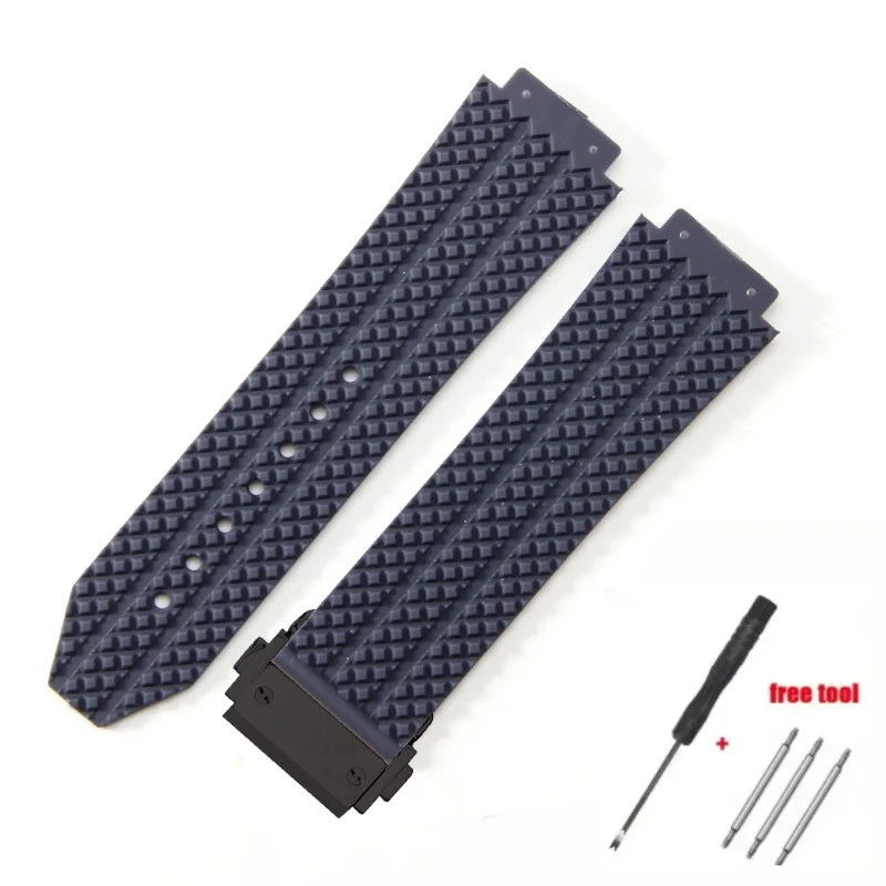 Replacement watch strap for Hublot Big Bang Classic Fusion Bracelet 24*17mm 26*19mm Soft Silicone Rubber Watch Strap
