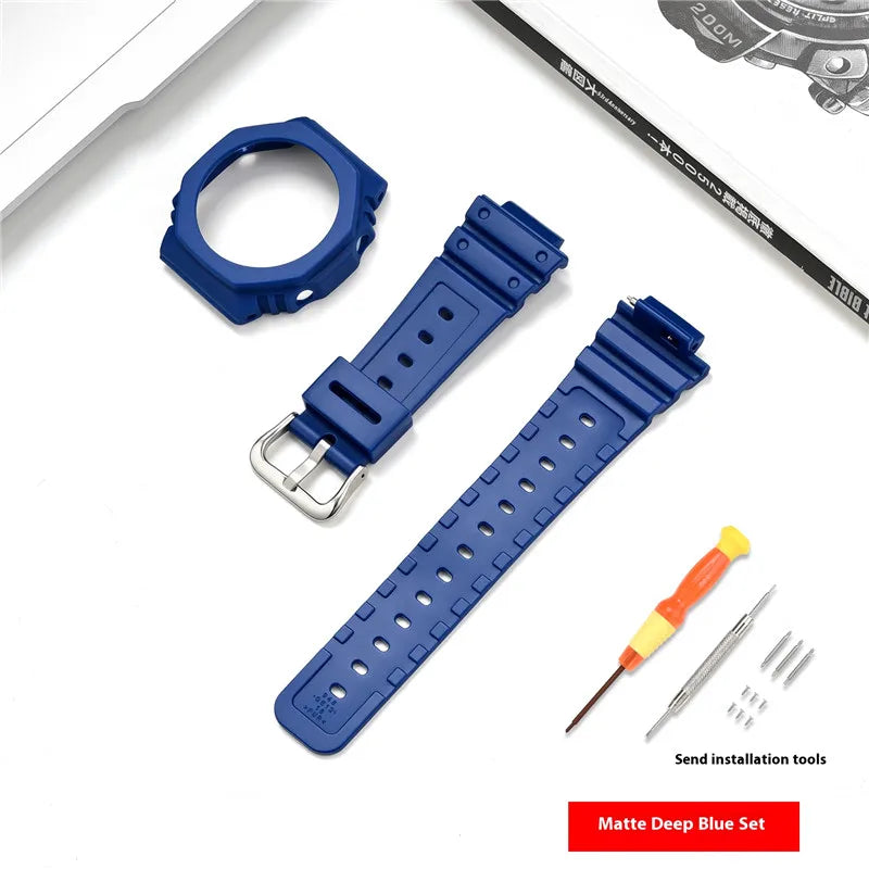 Bracelet de montre en résine pour Casio G-SHOCK GA-2100 GA-2110, Kit de modification de bracelet de montre en caoutchouc étanche pour hommes, avec outils