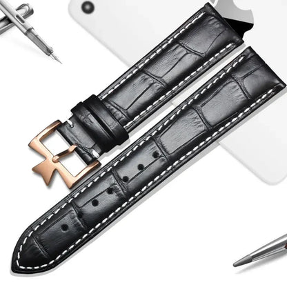 Cinturino universale in pelle da uomo, cinturino con motivo coccodrillo, primo strato, VachAndervc Constantin Heritage, 19mm, 21mm