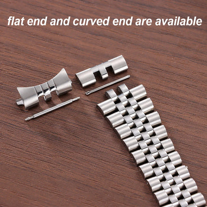 Cinturino di lusso curvo per Rolex, accessori per bracciali Jubilee, cinturino in acciaio inossidabile da 20mm 21mm 22mm, cintura in metallo