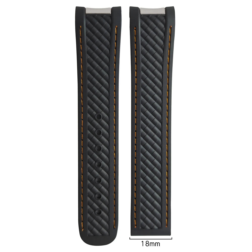 Natural rubber watch strap, 20mm, for Omega Seamaster Aqua Terra, 150M, 41mm, AT150, 220, 231, rose gold, curved end, sport, 19mm