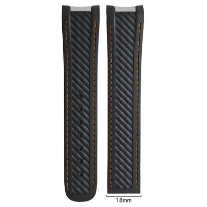 Natural rubber watch strap, 20mm, for Omega Seamaster Aqua Terra, 150M, 41mm, AT150, 220, 231, rose gold, curved end, sport, 19mm