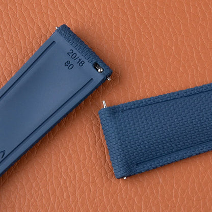 20mm 21mm 22mm Flexible Woven Fluoro Rubber Curved End Watch Band for Tudor 41mm Black Bay Panda 39mm 1958 PELAGOS