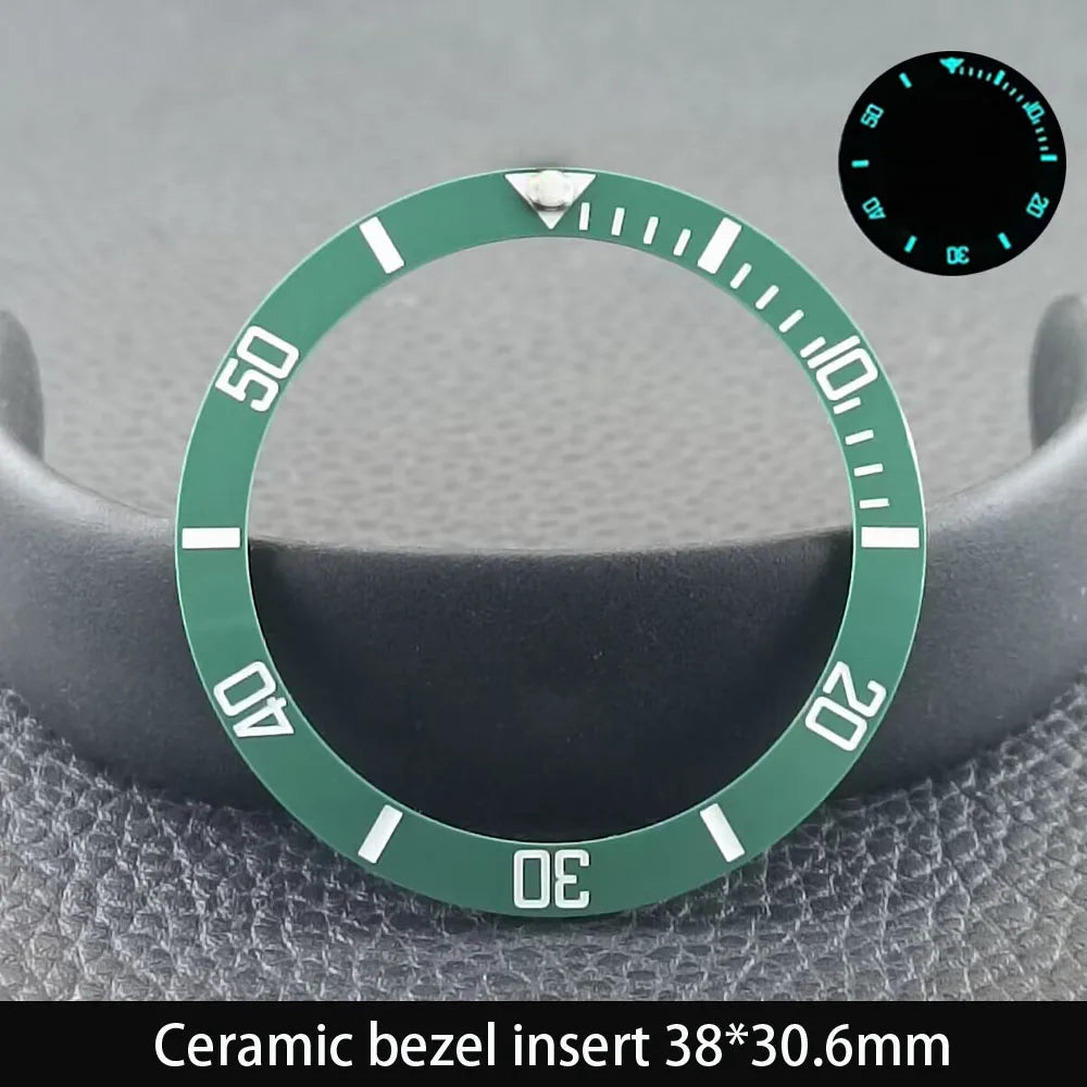 38mm x 30.6mm Sloped Ceramic Bezel GMT and Diving Watch Insert for 40mm Men's Watch Replacement Watch Bezel Inserts