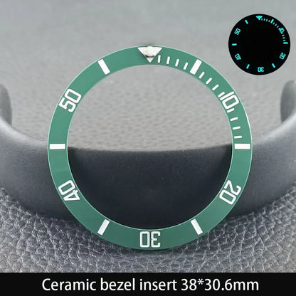 38mm x 30.6mm Sloped Ceramic Bezel GMT and Diving Watch Insert for 40mm Men's Watch Replacement Watch Bezel Inserts