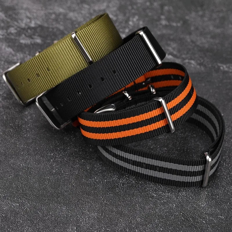 Bracelet de montre universel en toile, 18mm 20mm 22mm, en Nylon, otan, pour SEIKO Tissot Swatch OMEGA IWC CASIO