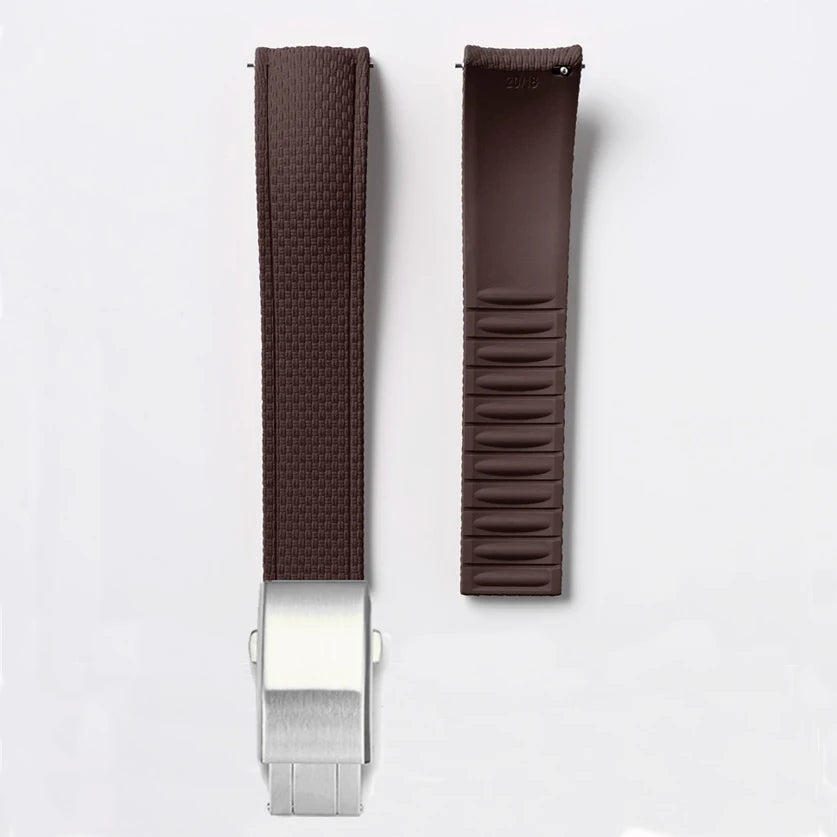 Bracelet de montre en caoutchouc fluoré FKM 18/19/20/21/22/24 mm avec boucle déployante universelle pour hommes, bracelet de remplacement CTS pour Seiko et Omega