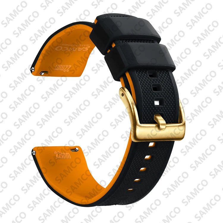 Bracelet de montre en Silicone de qualité supérieure, 18mm 20mm 22mm, à dégagement rapide, en caoutchouc, de remplacement
