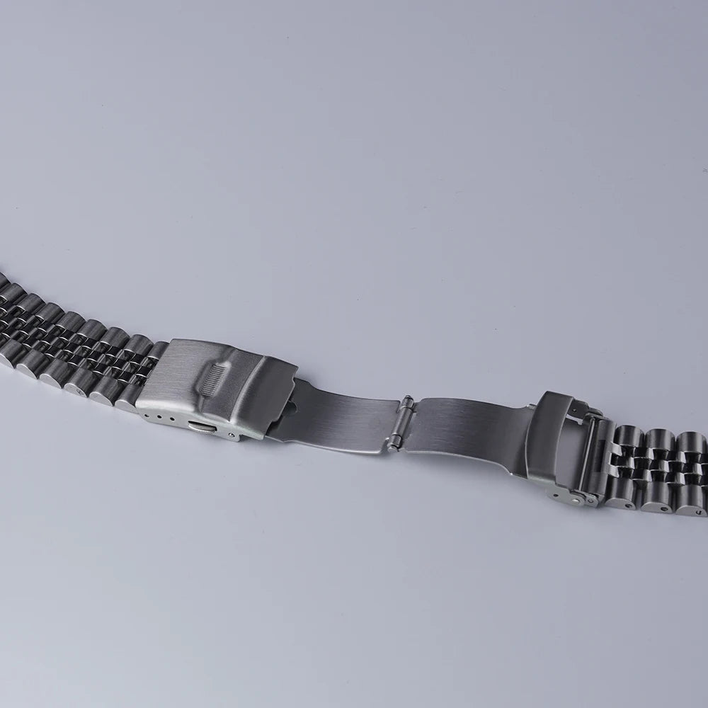 Rolamy-Cinturino per orologio in acciaio inossidabile massiccio SION L, estremità curva, design Jubilee, modelli SeATM Alpinist eventuali B115 117 121 SARB013 e 17, 20mm
