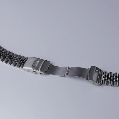 Rolamy-Cinturino per orologio in acciaio inossidabile massiccio SION L, estremità curva, design Jubilee, modelli SeATM Alpinist eventuali B115 117 121 SARB013 e 17, 20mm